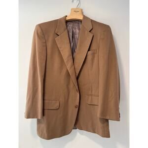 Sulka Single Breasted Cashmere Men’s Blazer Coat Camel Brown Size 44 JP